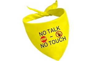 CENWA Hundehalstuch, Aufschrift 'No Touch No Talk', Gelb, Polyester, One Size, Bandana