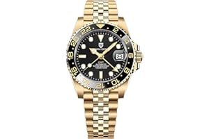 PAGRNE DESIGN Pagani Design GMT Montre Automatique Homme 40 mm Verre Saphir Acier Inoxydable 100 Résistance à l'eau Montre Analogique Montre Mécanique Homme Cadeau Montre pour Homme