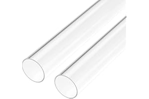 sourcing map 2 tubos de acrílico rígidos transparentes de 18 mm de diámetro interior x 20 mm de diámetro exterior x 0,5 m, 1 mm de pared de tubo redondo