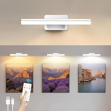 Cosmo Casa Set Van 2 LED Canvas Schilderijlampen Voor Aan De Muur Afmeting 40x60 Cm Met Timer Planeet