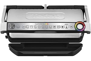 Tefal GC722D Kontaktgrill, 40 cm x 20 cm, Svart | 200 W, matlagningsstegsdisplay, tjockleksmätning, avtagbara XL-plattor, ele