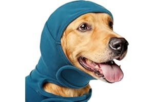 Piashow Ohrenschützer Hund, Gehörschutz Hund, Lärmschutz, Ängste und Sorgen Zerstreuen, Hals- und Ohrenwärmer (Blau, S)