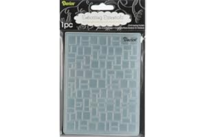 Darice 1217-59 Prägeschablone, Ziegelwandmuster, Plastik, transparent, 10,8 x 14,6 x 0,4 cm