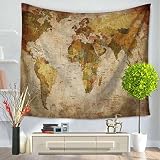 GuDoQi Tapiz Mapa del Mundo Creativo Tapiz de Pared Decoración de Pared...