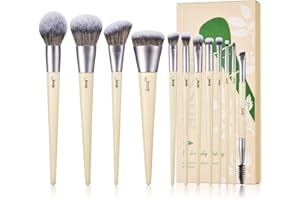 Jessup Brochas de Maquillaje Set de Brocha Maquillaje Vegana Sintético de Primera Calidad, Corrector, Sombra de Ojos, Mezcla de Cejas, Pinceles Maquillaje Ojos Spoolie Burlywood 12 piezas T327