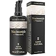 Satin Naturel Niacinamide Serum 100ml, Enhanced with Vitamin C Serum for Sensitive Skin - Face Serum with Aloe Vera - Brightening Serum - Collagen Booster for Face - Organic Skincare