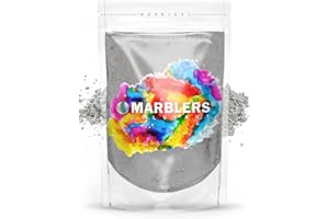 MARBLERS Mica Powder [Light Grey] 3oz (85g) | Cosmetic Grade | Epoxy Resin Pigment | Dye | Non-Toxic, Vegan, Cruelty-Free | Lip Gloss, Nail Art | Slime, Bath Bomb, Candle & Soap Making