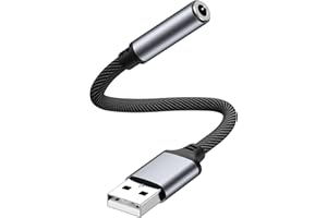 Amzpas Adattatore Audio da USB a jack da 3,5mm, Adattatore Jack USB a Cavo Dongle Aux per Cuffie e Microfono Compatibile con Tablet PC Switch PS 4/5 Macbook e altro ancora (1)