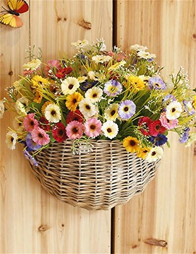 CAIJUN Artificial flower American Rural Creative Wall Hanging Willow Hand-woven Baskets, Simulation Flowers, Artificial Flowers Decoration, Simulation Flowers For Home Living Room Hotel Tea Shop Coffee Table Great Mother's Day Gift ( Color : A )
