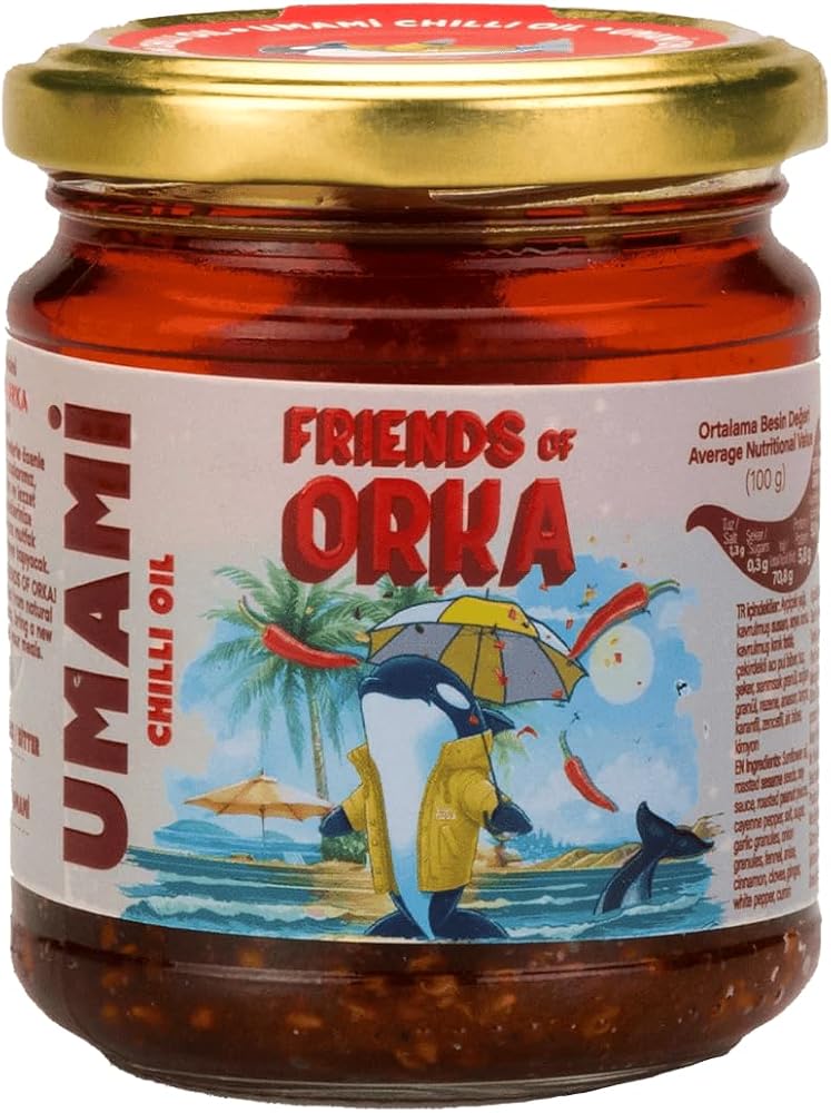 FRIENDS OF ORKA Umami Acılı Tanecikli Yağ – 190g (CHİLİ OİL & ACI KITIRLARLA DOĞAL LEZZET)