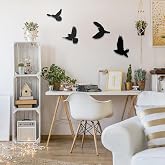 Hellove Dekoratif Ahşap Modern D&ouml;rtl&uuml; Kuş Duvar S&uuml;s&uuml; Duvar Dekor