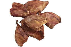 Pawkaboo Natural Dog Treat - Pigs Ears for Small Breed Dogs 25g - 35g Each (20) - 100% Natural Healthy Dog Treat Chew Puppy Snack