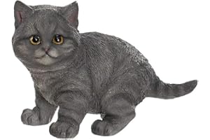 Hogar y Mas Gato Figura Decorativa de Resina, Jardín o Interior, 3 Modelos a Elegir. Diseño Animal/Realista 20,5x10x15 cm - A