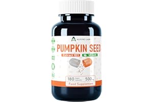 ALZURO LABS Pumpkin Seed 5,000mg Equivalent (500mg of 10:1 Extract) 180 Vegan Capsules, 3rd Party Lab Tested, High Stregth Supplement