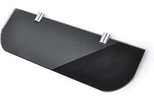 BSM MARKETING Mensola in vetro di sicurezza temprato, spesso 6 mm, con bordi arrotondati e supporti cromati; dimensioni: 300 x 100 mm