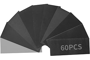 Sruhrak 93x230mm Papel de Lija al Agua, 60 Piezas de Lija de Grano 120 a 3000 para la Preparación de Superficies de Madera, Metal, Automoción y Plástico.