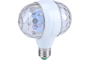 Luces Discoteca Luz Blanca Para Discoteca, Delaman Mini Doble Cabeza Disco Bola Colorida E27 LED RGB Etapa Luz con Efecto de Luz Giratoria Para Disco Party Etapa Efectos de Luz Blanco/Transparente