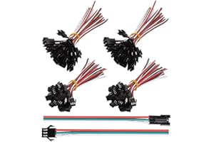 HUAZIZ 30 Pairs JST SM 3PIN Stecker Männlich zu Weiblich EL Draht Kabel Stecker Adapter,3 Pin Stecker Männlichen und Weiblichen Steckverbinder Adapter mit 150 mm Elektrisch Kabel für LED Licht