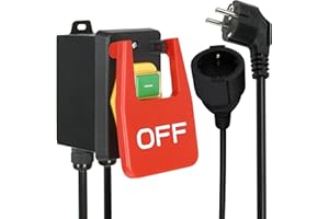 MENAYODA Wyłącznik awaryjny 220 V, jednofazowy włącznik, wyłącznik, 16 A, wyłącznik bezpieczeństwa, przycisk awaryjny, przełącznik do szybkiego wyłączania urządzeń elektrycznych