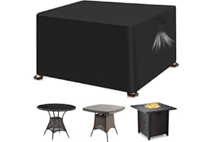 YYDSLEE Funda para Muebles de Jardín Anti UV 420D Oxford Viento Resistente Invierno Tela Impermeable Exterior Funda Protectora Mesa con Salidas de Aire Cubierta Muebles Conjuntos Terraza 150X90X80CM