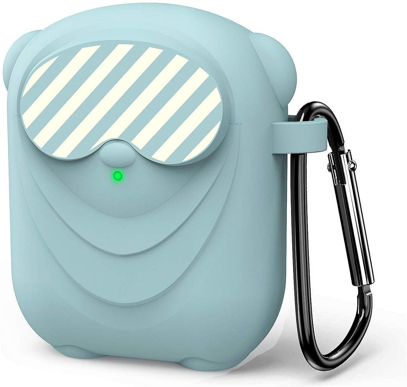 Rapidotzz Protective Case for AirPod 1 and 2 (Green) | Airpod Skin with Keychain | Clasp Shockproof | Anti Slip Case | Unisex Design | Protecting Case for Apple Wireless Earphones | Earpod Box Cover