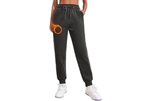 PINSPARK Joggers for Women Fleece Lined Sweatpants Cotton Tracksuit Bottoms Ladies Jogging Bottoms Fitness Gym Yoga Pants High Waist Trousers with Pockets