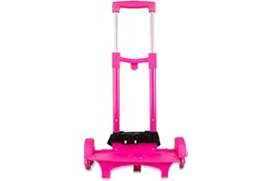 Colourbook Trolley - Carrello Porta Zaino Scuola Pieghevole, 3 ruote (Rosa)