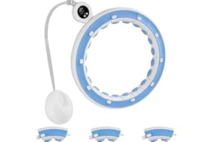 Oulesvte 95-138cm Hula Hoop Fitness, Smart Hula Hoop, Hula Hoop Inteligente con Contador, Tamaño Ajustable, 360 Degree Auto Spinning Ball Massage, para Adultos Niños y Principiantes