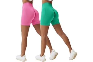 Sfit Damen Scrunch Butt Sport Shorts Kurze Leggings Push Up High Waist Boom Booty Nahtlos Biker Tights Gym Shorts Blickdicht Sporthose für Sommer Workout Gym Yoga Fitness