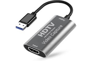 FARDAS Video Capture Card HDMI to USB, 4K30 Input 1080P60 Output, Low-Lag Streaming for OBS, Plug and Play, for Windows and Mac OS, Game and Recording, Calls