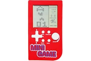 CZT Console de Jeu Mini Puzzle Block 26 Jeux de Briques Rétro Portable pour Loisirs en Voyage/Intérieur - Électroniques Portables Jouets Cadeaux pour Enfants/Étudiants/Noël (Rouge)