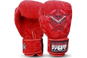 BUDDHA FIGHT WEAR - Guantes de Boxeo Thailand - Muay Thai - Kick Boxing - Piel Sintética Tejido Interior Resistente A Los Olores - Varios Diseños