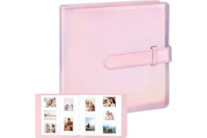 RUIBYTREE 360 Pocket Photo Album for Fujifilm Instax Mini 12 11 9 8+ 8 7s 90 40 EVO Instant Camera, Fits Polaroid Snap/PIC-300/Z2300/ SocialMatic Cameras & Zip Printers (Magic Pink)