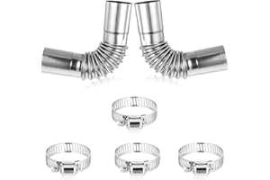 YQQYG 2 Stück Edelstahl Abgasrohr Winkelverbinder, 24 mm Abgasrohr Standheizung, Standheizung Auspuffrohr mit 4 Edelstahlklammern, Autoheizung Auspuffrohr für den Austausch von Autoauspuffrohren