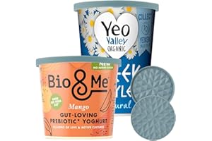 Wingcases - Yoghurt Pot Lids ONLY Fit 9.5cm Diameter Pots(2 Sets, Light Blue) Reusable Silicone Large Tops, Reversible to Coaster, for 9.5cm Yogurt, Cream Pots