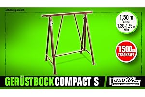 SCHAKE GMBH Faltgerüstbock "Compakt S 1200", braun lackiert, höhenverstellbar 1,5 t Tragkraft (Standhöhe: 1,20-1,95 m)