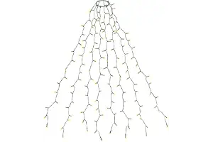 SALCAR Cadena de Luces para Árbol de Navidad, 2m x 8 Guirnalda Luminosa con Anillo y 8 Modos, Impermeable Decoración LED Luz Cadena Ligera Navideña para Exterior Interior, Blanco Cálido