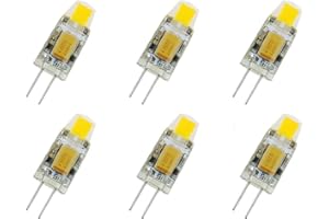 POCKETMAN 6 szt. super jasna lampa LED G4 12 V AC/DC 12 V COB żarówka LED 2 W wymiana lampy halogenowej 360 kąt wiązki kryształowa żarówka LED reflektor zimna biel [klasa energetyczna A+]
