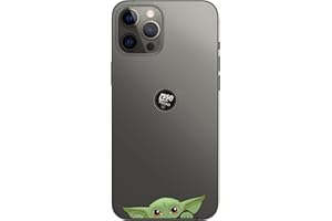 EppoBrand 3x Spähen Baby Yoda Mandalorianischer Vinyl Aufkleber mit Antikratzbeschichtung 5.2 x 1.25 cm für Apple iPhone (alle Modelle)