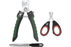 BeautyHunt Pet Nail Clippers for Guinea Pigs, Small Dogs with Safety Guard 12cm and Nail File | Puppy Nail Clippers Cat Claw Trimmer 10cm, Pet Grooming Kit for Small and Medium Breeds