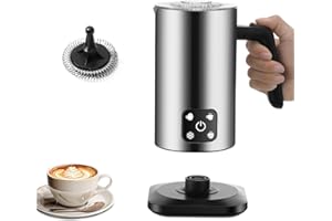 Panana Milk Frother Electric 4 in 1 - Automatic Milk Frothers, 350ml Large Capacity Milk Steamer, Milk Heater and Warmer Hot & Cold Milk Foamer Maker for Latte Coffee Chocolate (Silver)