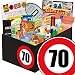 Produktbild 70. Geburtstag | DDR Produkte | 24er DDR Geschenkbox "Zahl 70" in schwarzer Geschenkvepackung | mit Rotkäppchen Sekt Piccolo, Trabi Puffreis und viel mehr | Geburtstagsgeschenk Ostpaket Geschenke 70. Geburtstag Geschenkideen Geburtstag Geschenke 70 Geburtstagsgeschenke DDR Geschenke 70 Geburtstag Geschenkidee Männer zum 70. Geburtstage