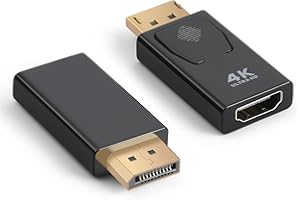 AXFEE DisplayPort to HDMI Adapter, 4K DP to HDMI Converter, DP Male to HDMI Female Adapter,4K@30Hz/2K@60Hz/1080P@120Hz Display Port to Hdmi Port Adaptor Support HDTV, Projector, Monitor, Desktop(2PCS)