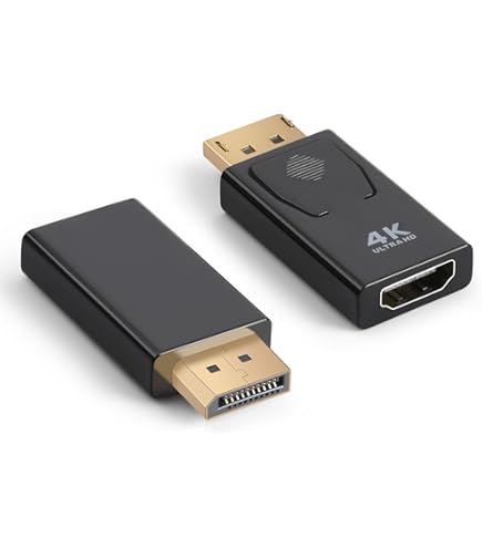 Renkforce Adattatore DisplayPort (Spina) A HDMI (Presa) - 4K2K A 30Hz, Nero Dorato