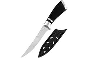 XYJ Cleaver Slice Knife Couteau à désosser en acier inoxydable avec couvercle en plastique