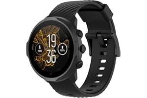 Yikamosi Compatible con Suunto 7 Correa/Suunto 9 Correa,24MM liberación rápida Silicona Suave Cierre de Acero Inoxidable Correas de Repuesto para Suunto 7/Suunto 9/Suunto 9 Baro,Negro