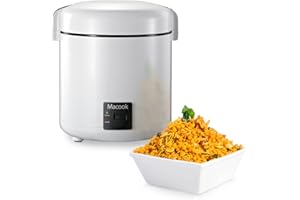 ‎MACOOK Macook Mini Reiskocher Rice Cooker für 1-2 Personen (1.5 Tassen, 0,3 Liter),Reiskocher Klein Einfache Ein-Knopf Bedienung, Antihaftbeschichteter Innentopf inkl. Reislöffel & Messbecher
