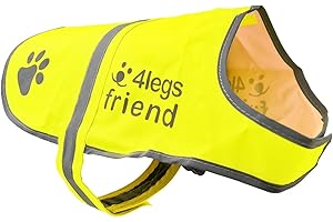 4LEGSFRIEND Gilet de Sécurité Réfléchissant pour Chien, 5 Tailles, Haute visibilité, activités à l’extérieur de Jour et de Nuit. Votre Chien est Visible pour empêcher Les Accidents de Voiture ou de Chasse (M)