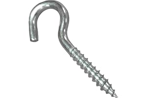 LLB M8 Screw-in Hooks Large Heavy Duty Cup Hooks Screw in Hooks Plain Ceiling Cup for Hanging Lights Eye Big Size: 8mm x 80mm (0.32" x 3.15") Box of 7pcs
