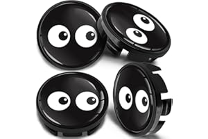 SkinoEu Juego de 4 Tapacubos Centrales de Ruedas de 65 mm Compatible con VW 3B7 601 171 / 6U7 601 171 Negro Ojos CV 45